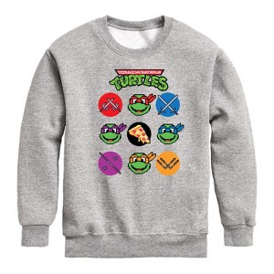 Boys' - Teenage Mutant Ninja Turtles - Turtles Grid Graphic Long Sleeve Fleece Sweatshirt - 1 of 4