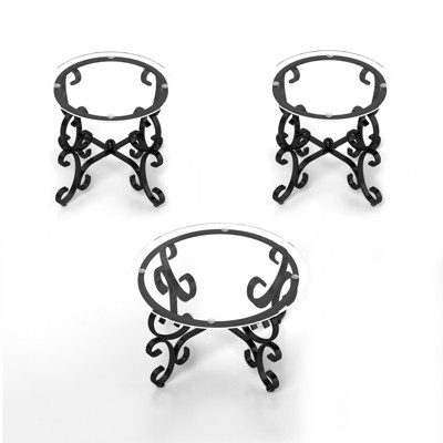 SEVOBAL Coffee Tables Three Piece Small Nightstand Coffee Table Set with Sturdy Rustic Design for Living Room, Black, 36"*35.5"*7.5"
