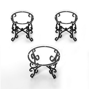 SEVOBAL Coffee Tables Three Piece Small Nightstand Coffee Table Set with Sturdy Rustic Design for Living Room, Black, 36"*35.5"*7.5" - 1 of 4