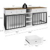82" Large Dog Crate for 2 Dogs, Dog Kennel Indoor with 4 Drawers and Shelves, Double Dog Crate Furniture TV Stand, Wooden Dog Cage - 2 of 4