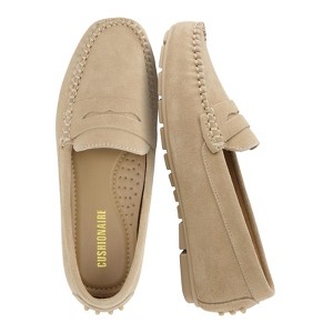 CUSHIONAIRE Daley Women's Genuine Suede Penny Loafers - Comfort Slip-On ...