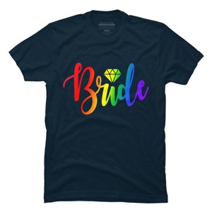 Adult Design By Humans Bride Pride Rainbow Wedding By Anhanva T-Shirt - 1 of 2