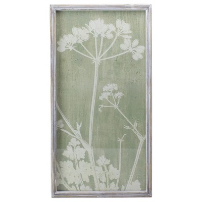 Raz Imports 23.5" White and Green Floral Framed Artwork