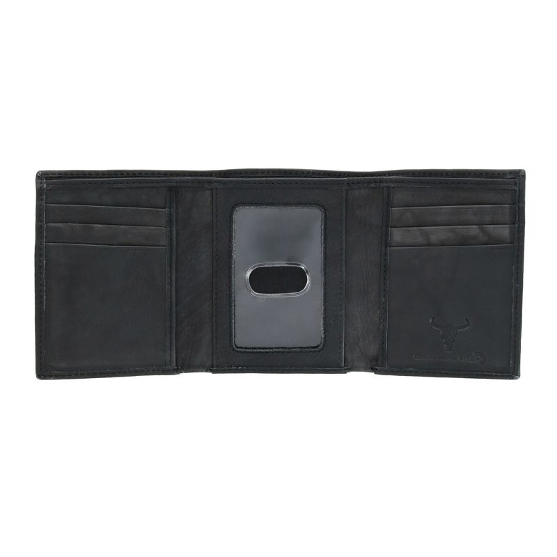 CTM Men's American Bison Leather RFID Trifold Wallet, 3 of 5