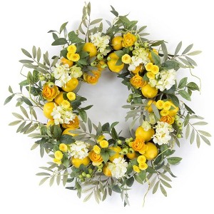 Melrose Lemon Floral Wreath - 1 of 3