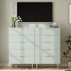 TROPOW Green Dresser, Modern 5 Drawer Dresser for Bedroom with Gold Handle and Large Drawer, Wood Double Chest of Drawers,Green - 2 of 4