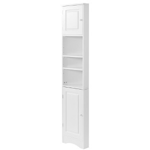 Ridstar 66.9 in. H White Bathroom Storage Cabinet with Two Doors and Adjustable Shelves - 1 of 4