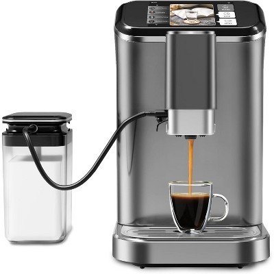 Fully Automatic Espresso Machine 20 Bar, Coffee Machine With Milk Frother Steam Wand，Built-In Grinder, 1.5l Water Tank