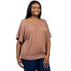24seven Comfort Apparel Plus Size Short Sleeve Loose Fitting Dolman Top - 2 of 3