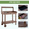 PAGED 36 Inch Potting Bench with 2 Removable Wheels and Sink,Outdoor Storage Cabinet with Drawer and Storage Spaces,Potting Table for Garden - 4 of 4