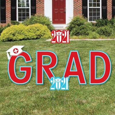 Big Dot of Happiness Nurse Graduation - Yard Sign Outdoor Lawn Decorations - 2021 Graduation Party Yard Signs - Grad