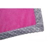 Bacati - Solid Fuchsia with Solid Border Blanket (Fuchisa/Grey Border) - 4 of 4