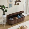 49.2'' Faux Fur Flip Top Storage Bench with Black Metal Legs,Ottoman Seat for Bedroom,Entryway or Living Room-Cuddlewood - 3 of 4