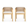 Christopher Knight Home Ernest Outdoor Rustic Rope Weave Upholstered Dining Chairs(Set of 2) - 2 of 4