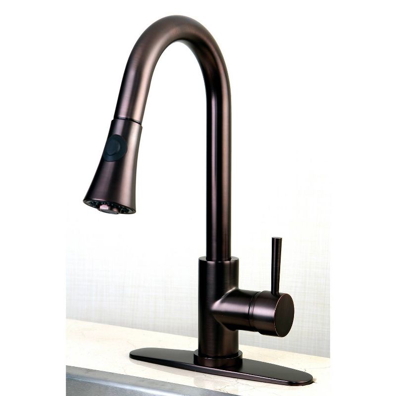 Gourmetier Single Handle Faucet with Pull Down Spout Oil Rubbed Bronze - Kingston Brass, 6 of 10