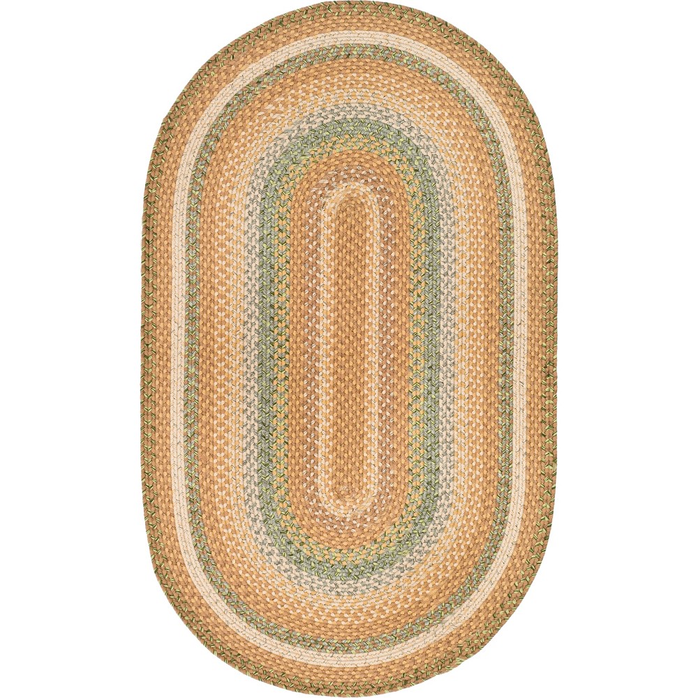 3'x5' Stripe Woven Oval Accent Rug Tan - Safavieh