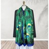 Wrapables Silk Like Satin Polyester Large Scarf Wrap, Peacock Feathers - 4 of 4