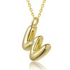 Kids' 14K gold plated necklace with white swarovski crystal initial pendant in bubble letter design - 3 of 3