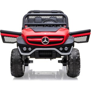 24V 2-Seater Kids Electric Ride-On Truck, Battery-Powered Vehicle with Remote Control, Extra-Wide Seat, EVA Wheels, Spring Suspension, LED Lights - 1 of 4