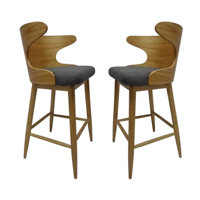 Dsvimoy Counter and Bar Stool Mid Century Modern Upholstered Barstools Set with Stylish Design for Dining Room, Beige, 28.5"*23.25"*20.6"
