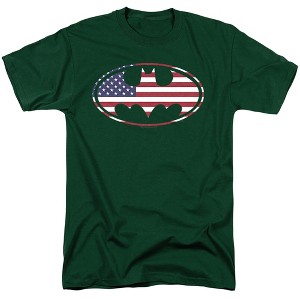 Men's Batman American Flag Oval T-Shirt - 1 of 4