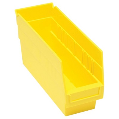 Quantum Storage Systems Economy Shelf Bin, Nesting, 11-5/8"W X 4-1/8"D X 6"H, (7) Divider Slots, Rear Hanglock