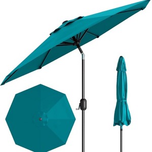 TackView 10FT Outdoor Patio Umbrella with Push Button Tilt and Crank Handle, Market Umbrella with 8 Umbrella Ribs, UV Protection - 1 of 4
