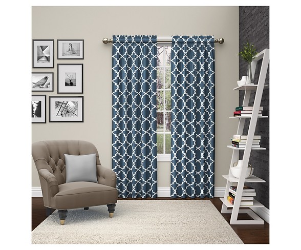 2 Piece Vickery Curtain Panels Blue (28"x84") Pairs To Go