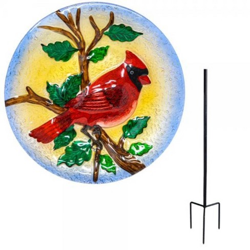Home & Garden 27.75" Majestic Cardinal Birdbath Staked Gold Crest Distributing  -  Bird Baths - image 1 of 1