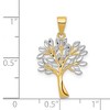 Black Bow Jewelry 14k Yellow Gold and White Rhodium Diamond Cut Tree Pendant, 16mm - 4 of 4