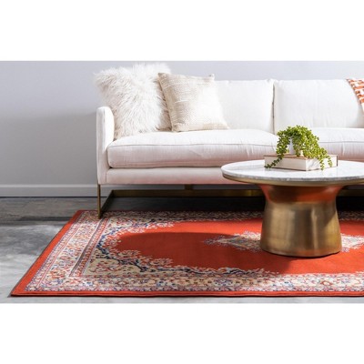 Terracotta Medallion 4' x 6' Synthetic Easy Care Rug