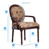 Fabric Chair with Intricate Hand Carvings, Floral Chenille Seat, and Solid Wood Construction - 4 of 4
