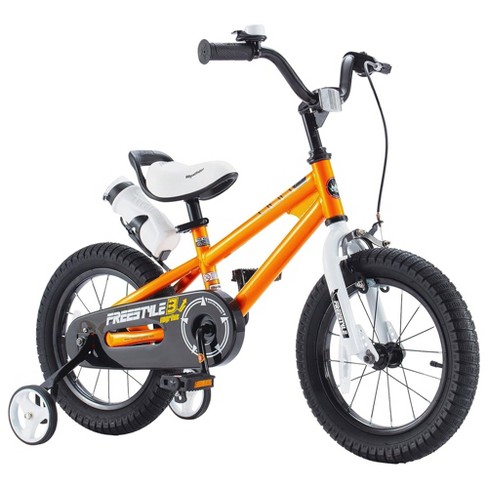 Royalbaby Freestyle 16 Inch Kids Bike With Training Wheels Kickstand Water Bottle And Holder And Reflectors For Boys And Girls Ages 4 To 7 Orange Target