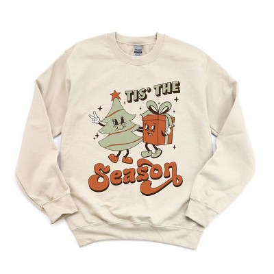 Simply Sage Market Women's Graphic Sweatshirt Retro Tis The Season Tree