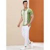 Lars Amadeus Men's Irregular Color Block Patchwork Knitted Short Sleeves Polo Shirts - 3 of 4