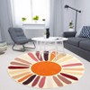 Colorful Machine Washable Area Rug, Non-Slip Indoor Carpet for Living Room, Bedroom, Modern Minimalist Front Door Mat with Sun Accent Design. - 2 of 4