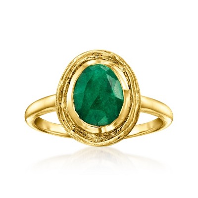 Ross-Simons 2.30 Carat Emerald Ring in 18kt Gold Over Sterling