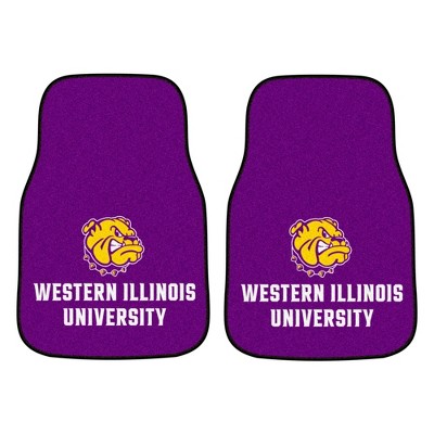 NCAA Western Illinois University Carpet Car Mat Set - 2pc