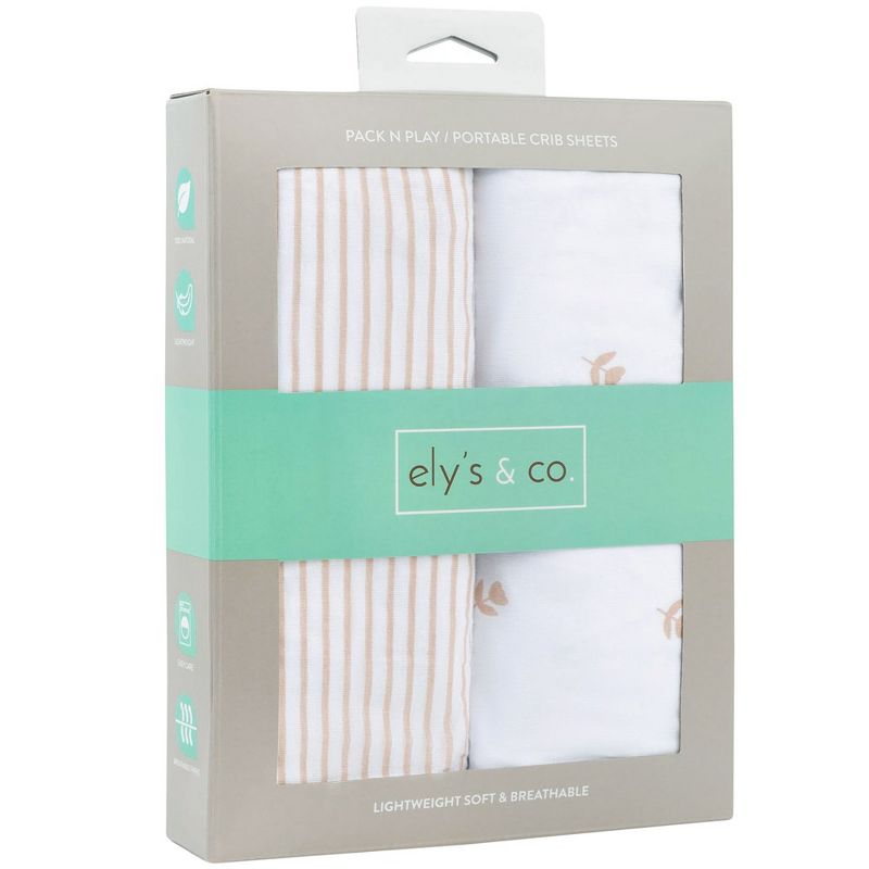 Ely's & Co. Baby Fitted Pack n Play - Mini Crib Sheet  100% Combed Jersey Cotton Pink for Baby Girl 2 Pack, 4 of 6