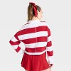 Women's Game Day Striped Cropped Long Sleeve Polo T-Shirt - JoyLab™ - 2 of 3