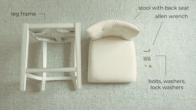 Reclaimed Oak Swivel Counter Stool with Ash Grey Upholstery