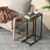 ResenkosSofa Table, End Table, Side Table,C-shaped Side Table with Heavy-duty Metal Frame-Oak Gray - 2 of 4