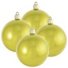 Christmas By Krebs - Plastic Shatterproof Ornament Decoration - Shiny Fierce Yellow, 4 inch (100mm) [4 Count] - 4 of 4