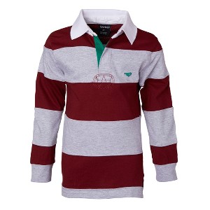Sportoli Boys Cotton Striped Long Sleeve Polo Rugby Shirt - 1 of 2