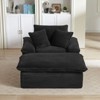 Pexfix 55 In. W Modern Cushioned Corduroy Single Seat Sofa With Pillows and Footrest Lounge Chair for Living Room Bedroom Apartment Office Black - 3 of 4