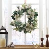 DOMETOUR 21.75 Inch Artificial Christmas Wreath, Leaves and Magnolia Wreath for Front Door Home Christmas Decor Indoor Outdoor - image 2 of 4