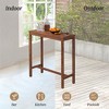 Arceso 38 inch Bar Table and Chairs Set, Acacia Wood Pub Table with 2 Stools, Rectangular Counter Height Table Set for Dining Room, Kitchen - 4 of 4