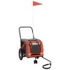 vidaXL Pet Bike Trailer Orange and Black Oxford Fabric and Iron 48" x 20.5" x 20.9" - 2 of 4