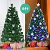 Tangkula 6'Pre-Lit Fiber Optic Artificial Christmas Tree w/ Snowflakes (Indoor/Outdoor) - image 4 of 4