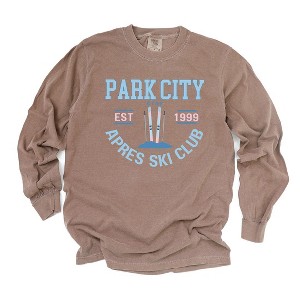 Simply Sage Market Women's Park City Ski Club Long Sleeve Garment Dyed Tee - 1 of 2